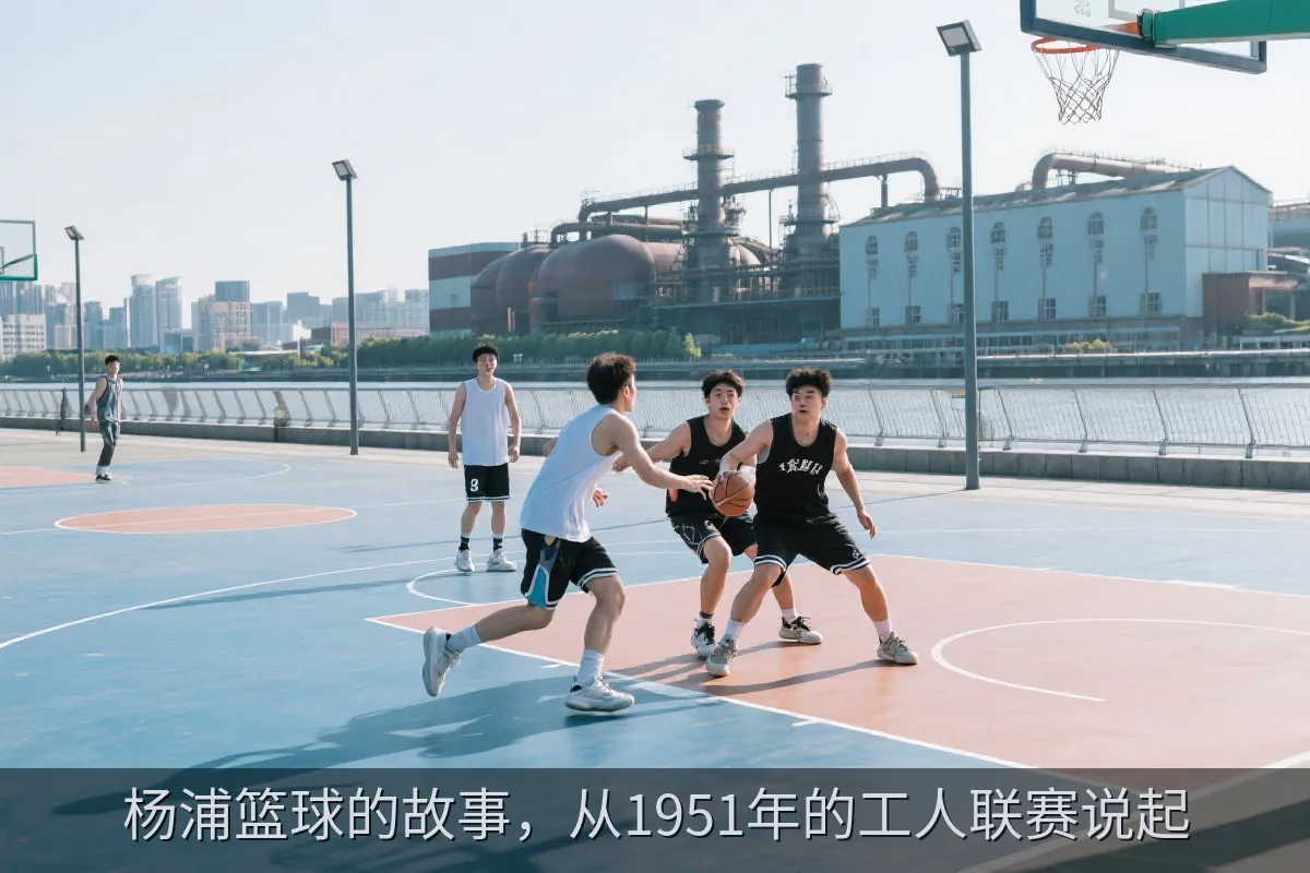 城市公共篮球场上的青年球员比赛